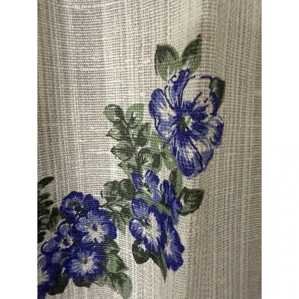 NEW VTG Purple Floral linen tablecloth handmade Made Eastern Europe 60x60
